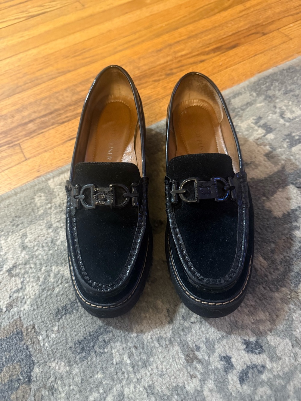 Donald J. Pliner Black Suede Bit Loafers